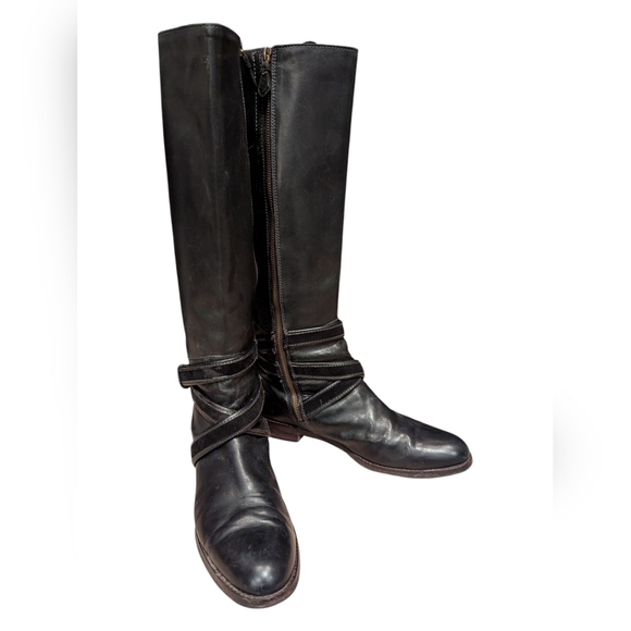 Cole Haan Shoes - Cole Haan Leather Riding Boots, Black, Size 9B
